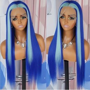 Blue and Light Blue Women's Hair Wig